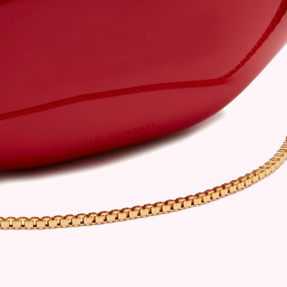 CLASSIC RED MEDIUM LIPS CLUTCH BAG