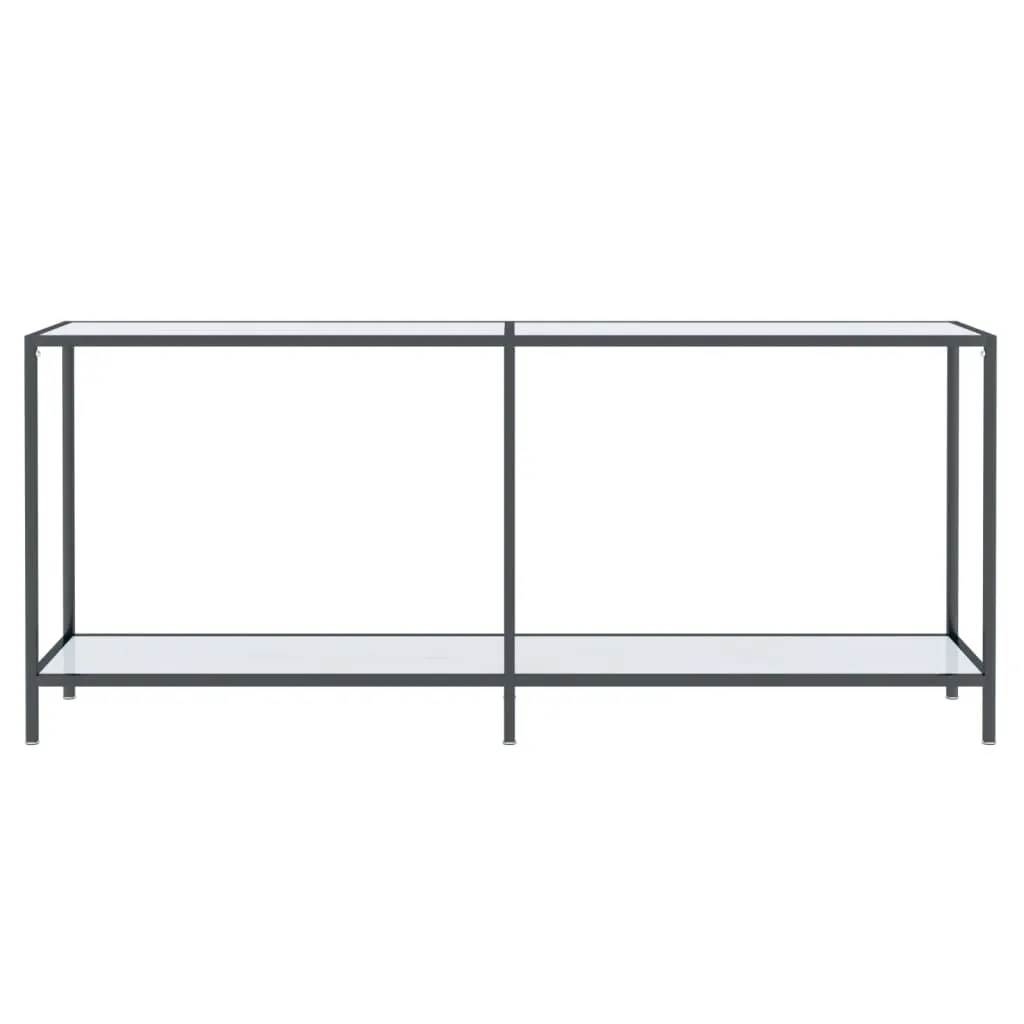 Console Table White 180x35x75.5 cm Tempered Glass