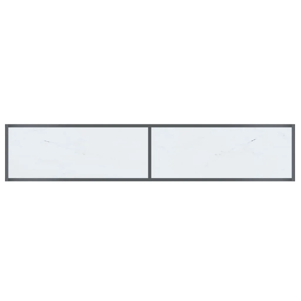 Console Table White 180x35x75.5 cm Tempered Glass