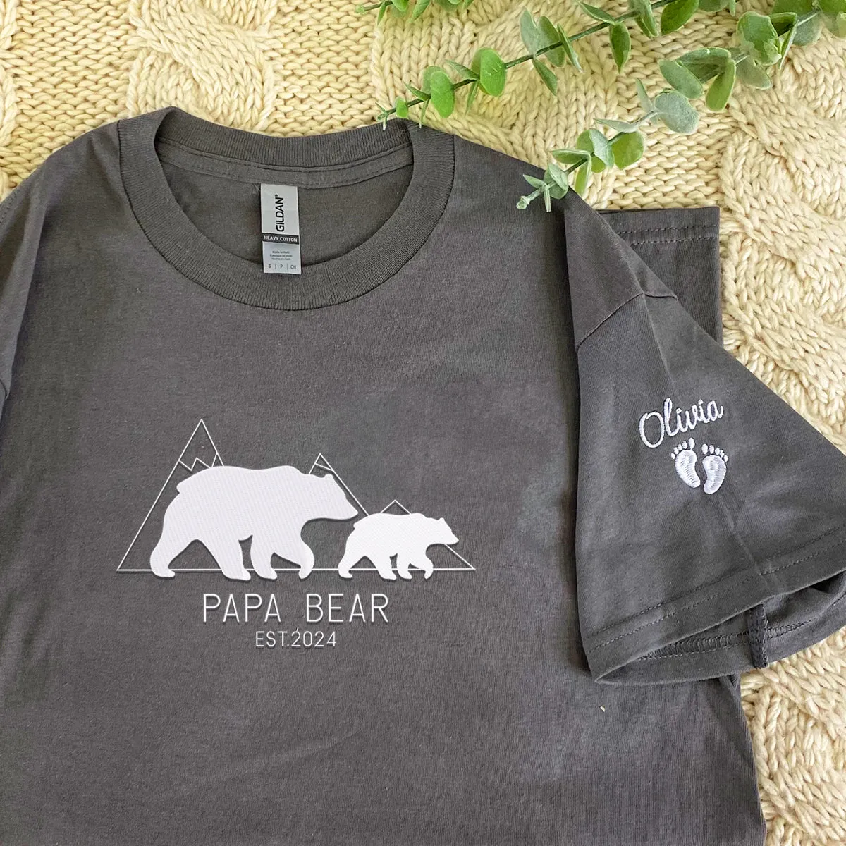 Custom Comfort Color® Embroidered Papa Bear Shirt
