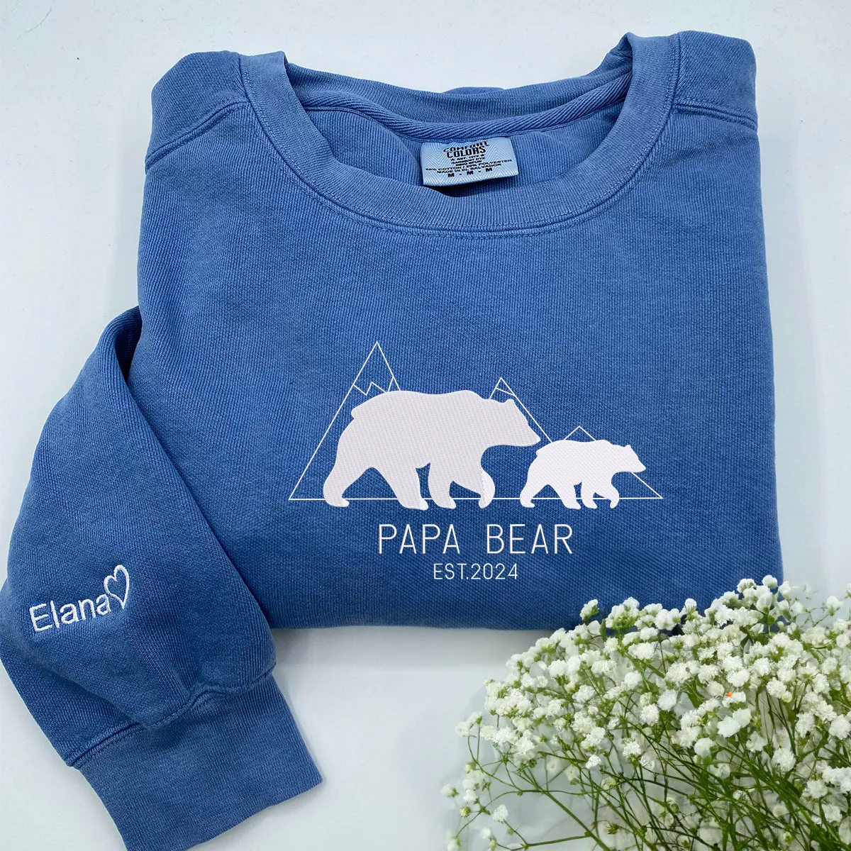 Custom Comfort Color® Embroidered Papa Bear Shirt