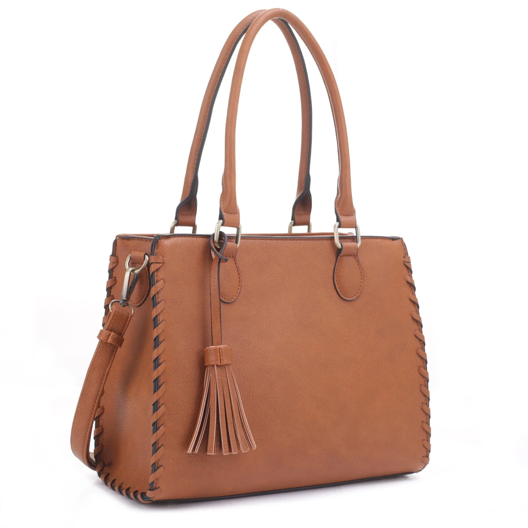 DJ60077CC Concealed Carry Whip Stitch Satchel