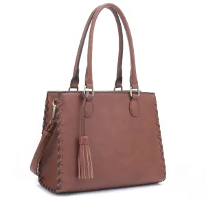 DJ60077CC Concealed Carry Whip Stitch Satchel