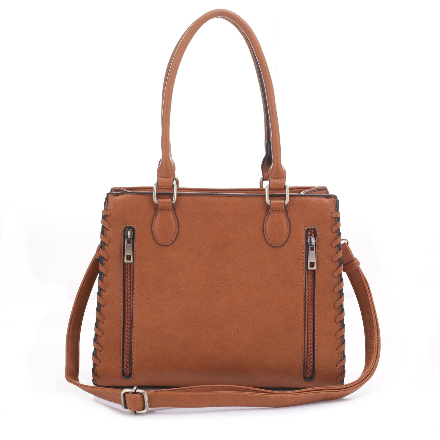 DJ60077CC Concealed Carry Whip Stitch Satchel