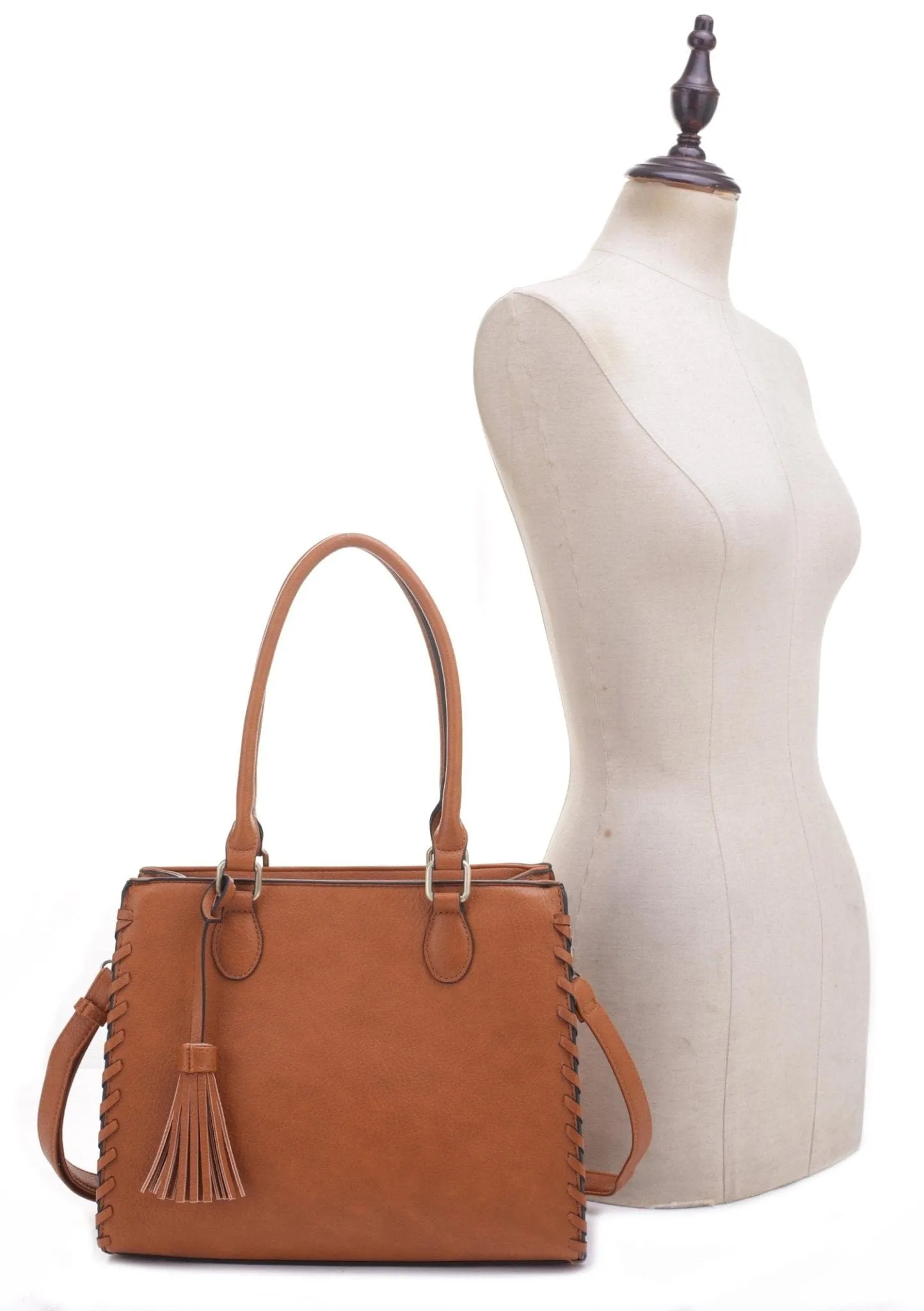 DJ60077CC Concealed Carry Whip Stitch Satchel