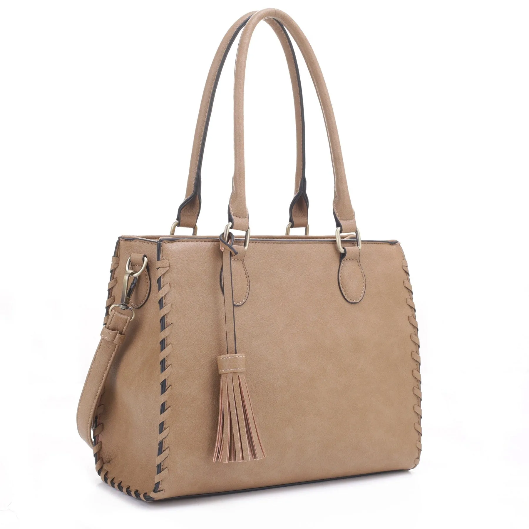 DJ60077CC Concealed Carry Whip Stitch Satchel