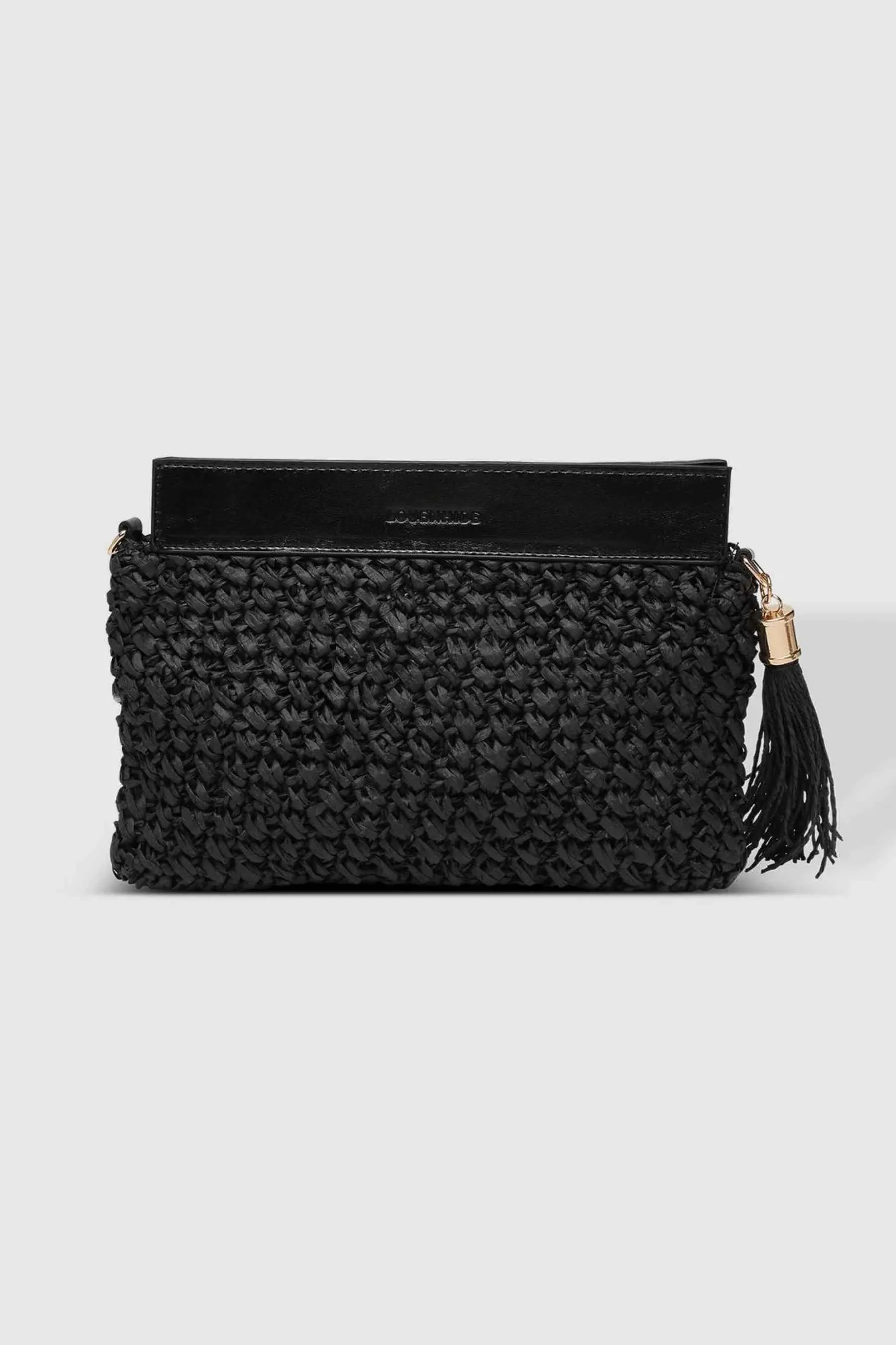 Fern Raffia Clutch | Black