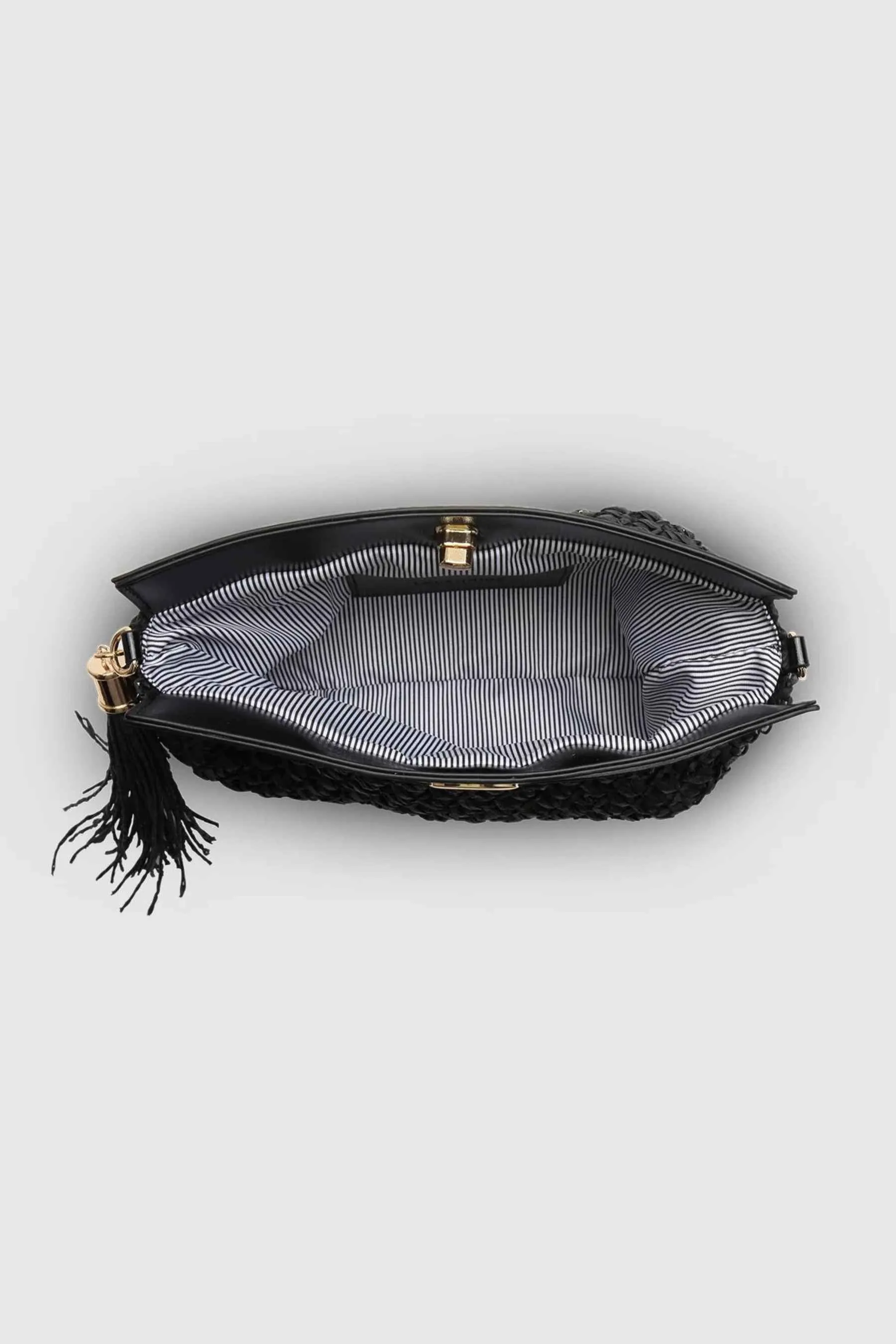 Fern Raffia Clutch | Black