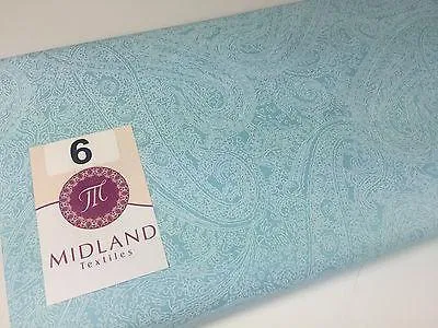 Floral Paisley Pastel white lacquer Print Fabric 100% Cotton 44" Wide  M527 Mtex