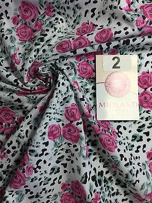 Floral poly cotton rose print dress craft fabric 44" Wide M354 Mtex