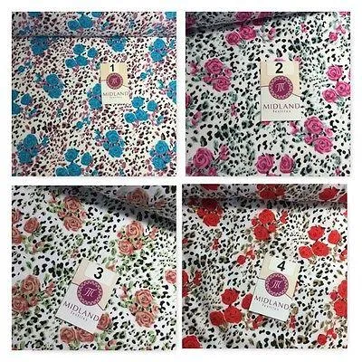 Floral poly cotton rose print dress craft fabric 44" Wide M354 Mtex