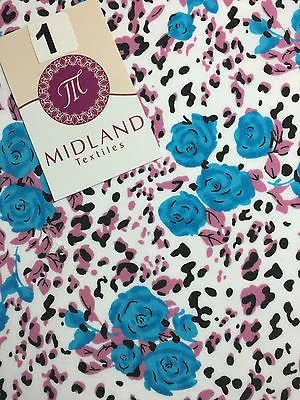 Floral poly cotton rose print dress craft fabric 44" Wide M354 Mtex