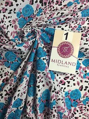 Floral poly cotton rose print dress craft fabric 44" Wide M354 Mtex