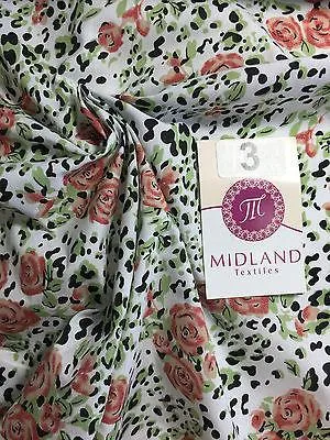 Floral poly cotton rose print dress craft fabric 44" Wide M354 Mtex