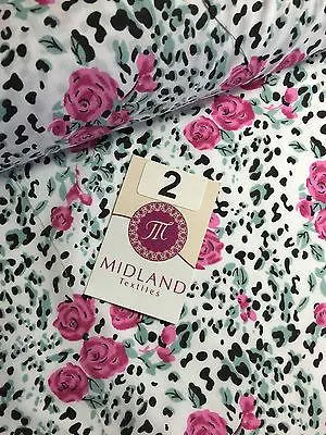 Floral poly cotton rose print dress craft fabric 44" Wide M354 Mtex