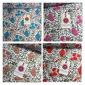 Floral poly cotton rose print dress craft fabric 44" Wide M354 Mtex