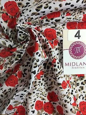 Floral poly cotton rose print dress craft fabric 44" Wide M354 Mtex