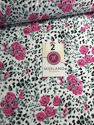 Floral poly cotton rose print dress craft fabric 44" Wide M354 Mtex