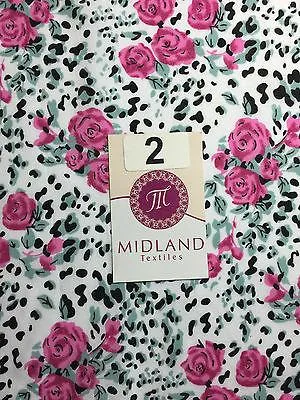 Floral poly cotton rose print dress craft fabric 44" Wide M354 Mtex