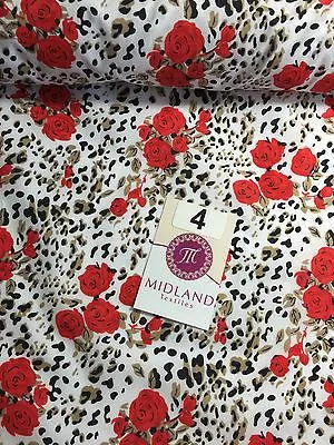 Floral poly cotton rose print dress craft fabric 44" Wide M354 Mtex