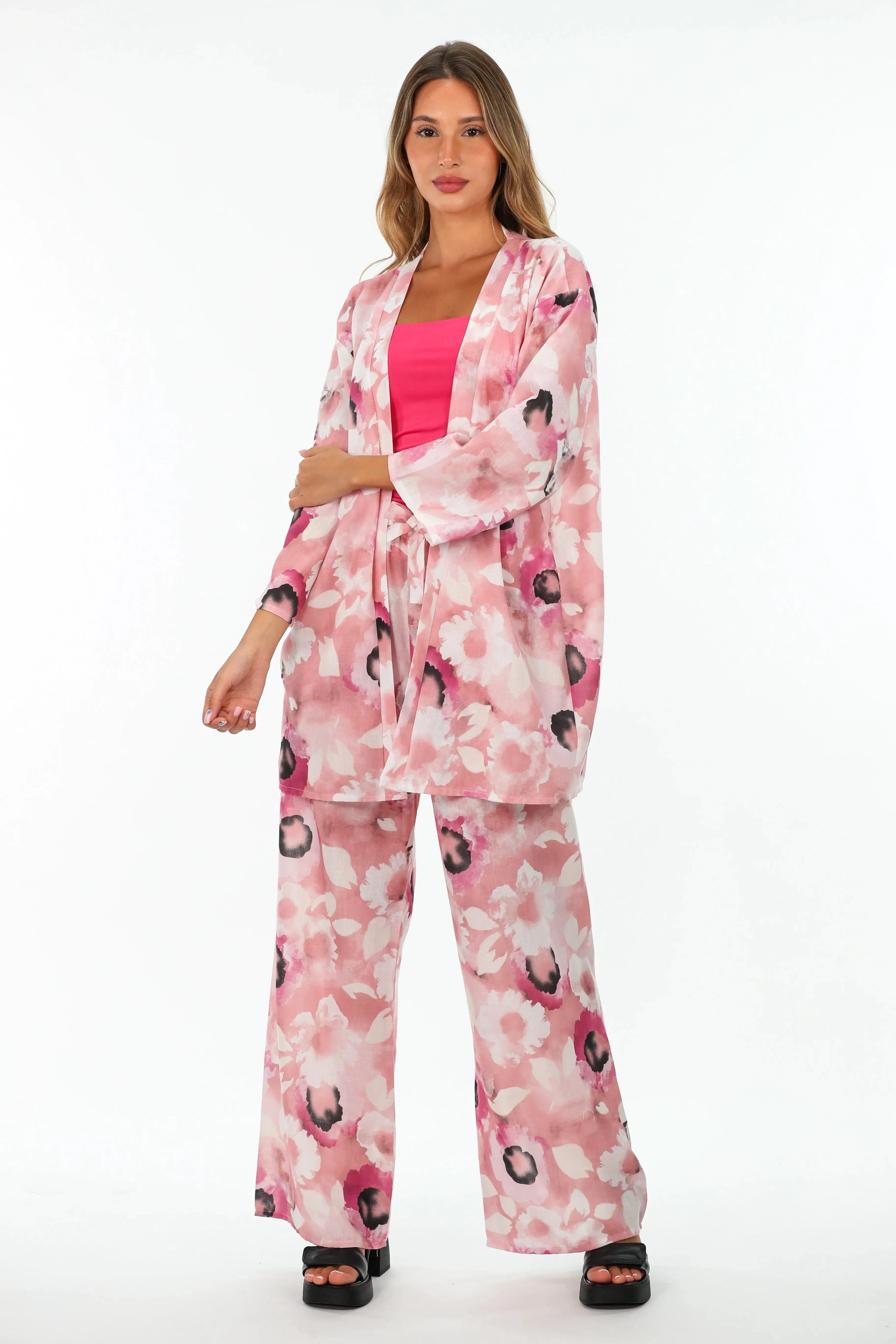 Floral Printed Linen Summer Set