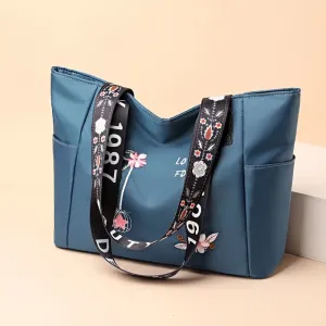 Flower Print Tote Stylish Spacious Shoulder Bag for Work