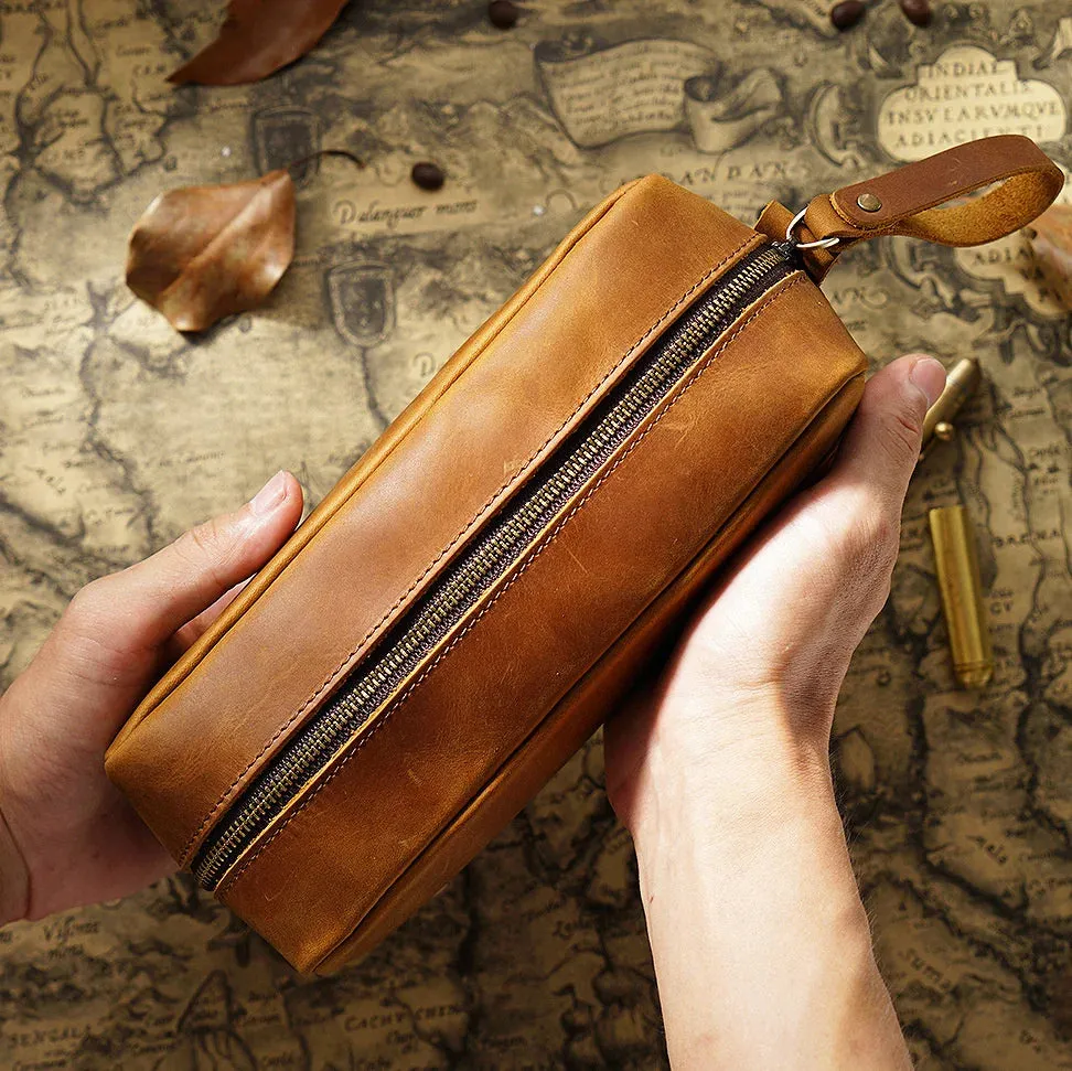 Genuine Leather Pen Pouch Stationery Storage