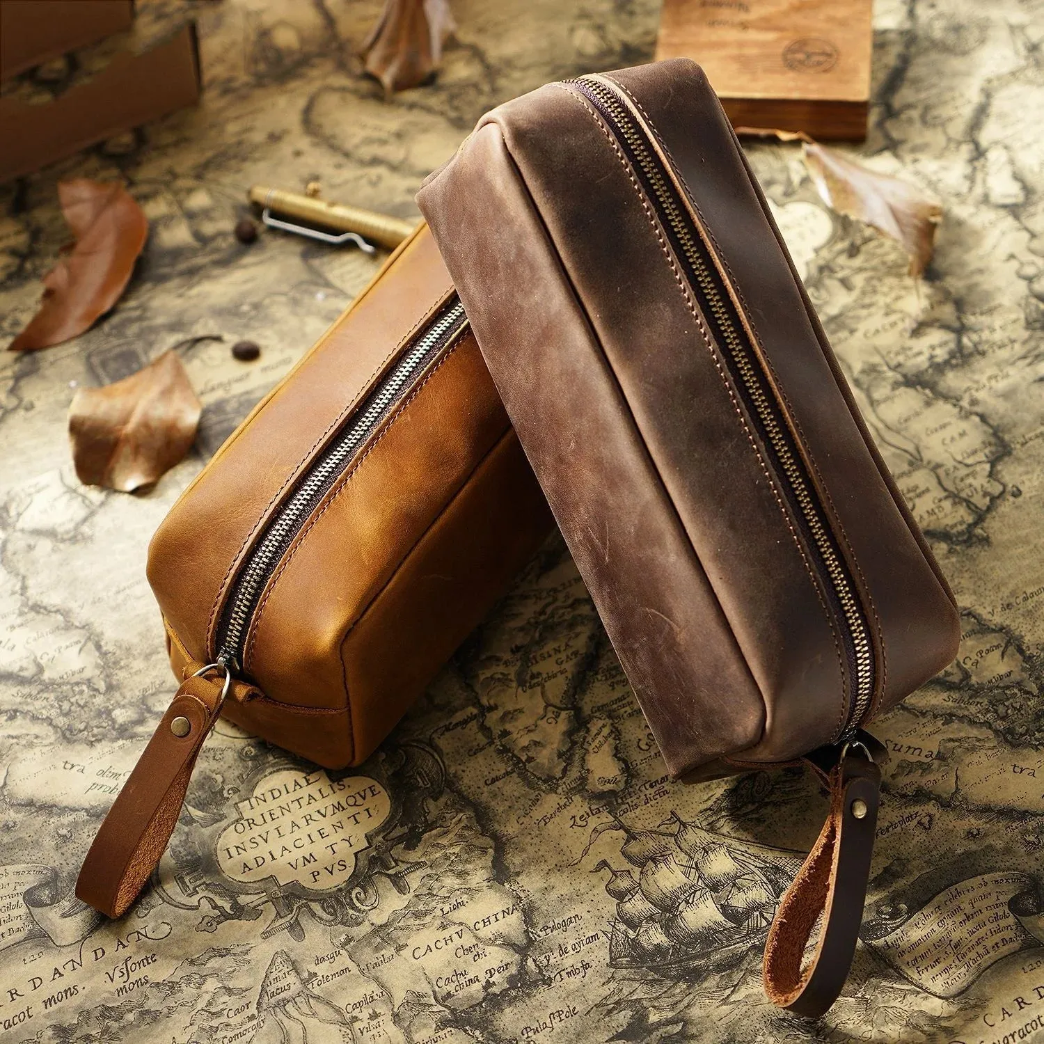 Genuine Leather Pen Pouch Stationery Storage
