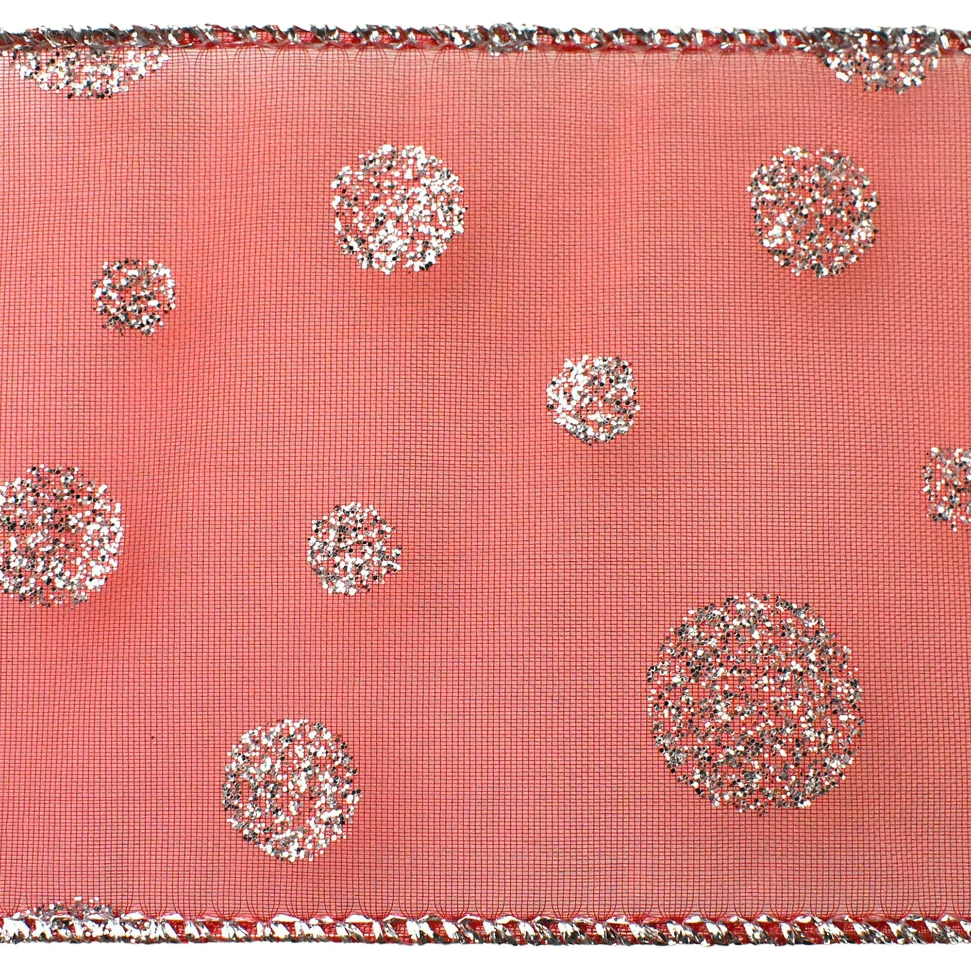 Glitter Dots Organza Wired Ribbon, 2-1/2-Inch, 50-Yard
