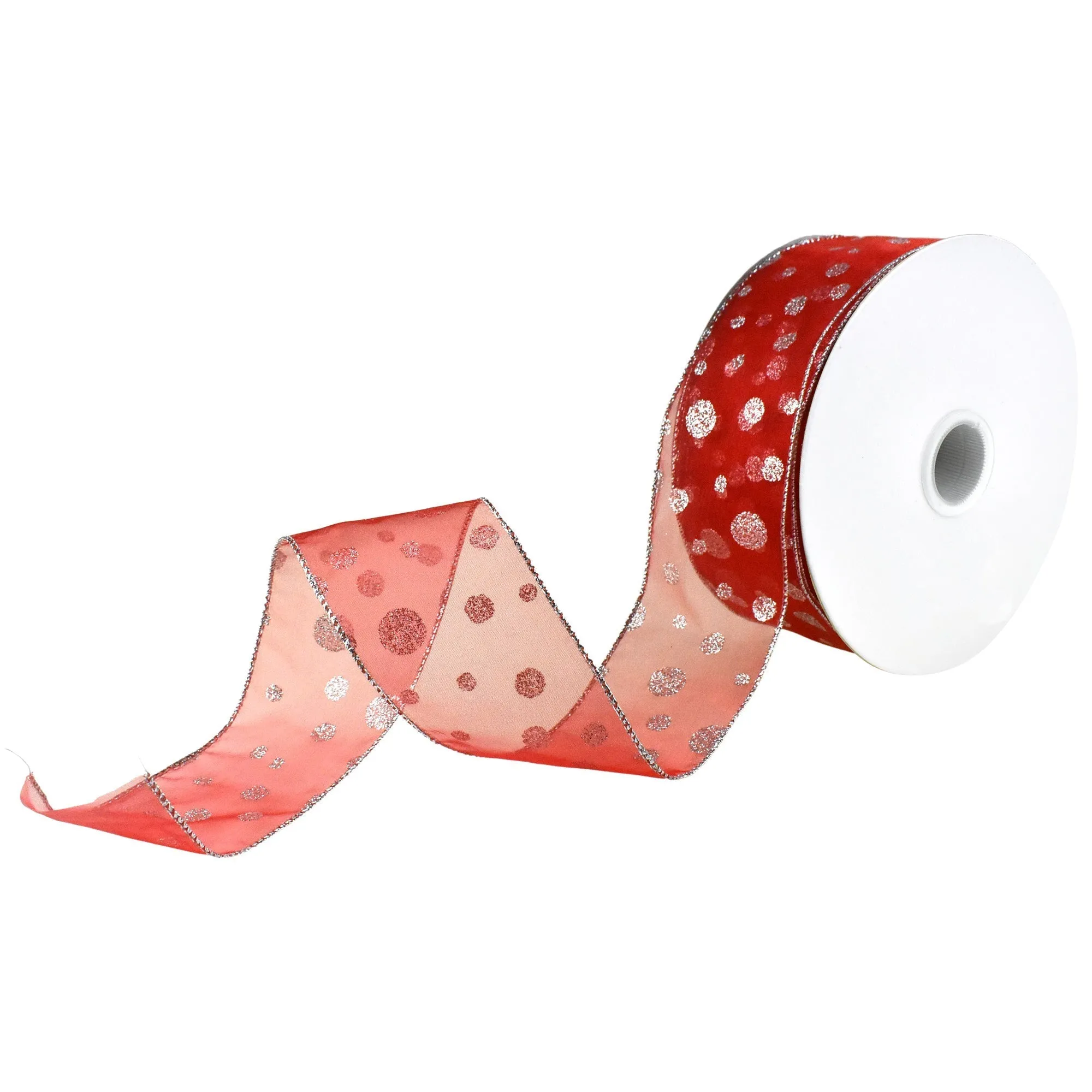 Glitter Dots Organza Wired Ribbon, 2-1/2-Inch, 50-Yard