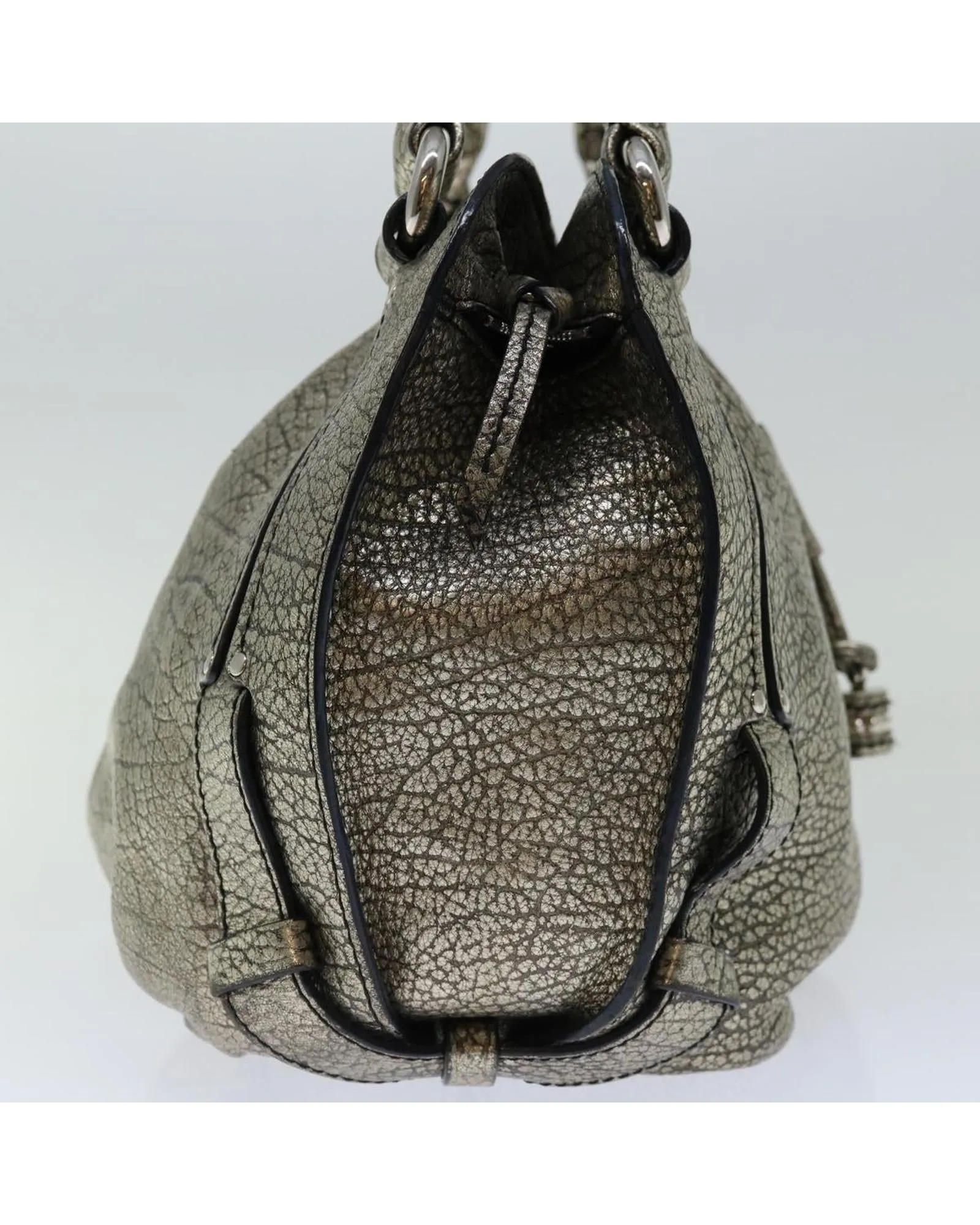 Gold Leather Hand Bag - Authentic Celine Design