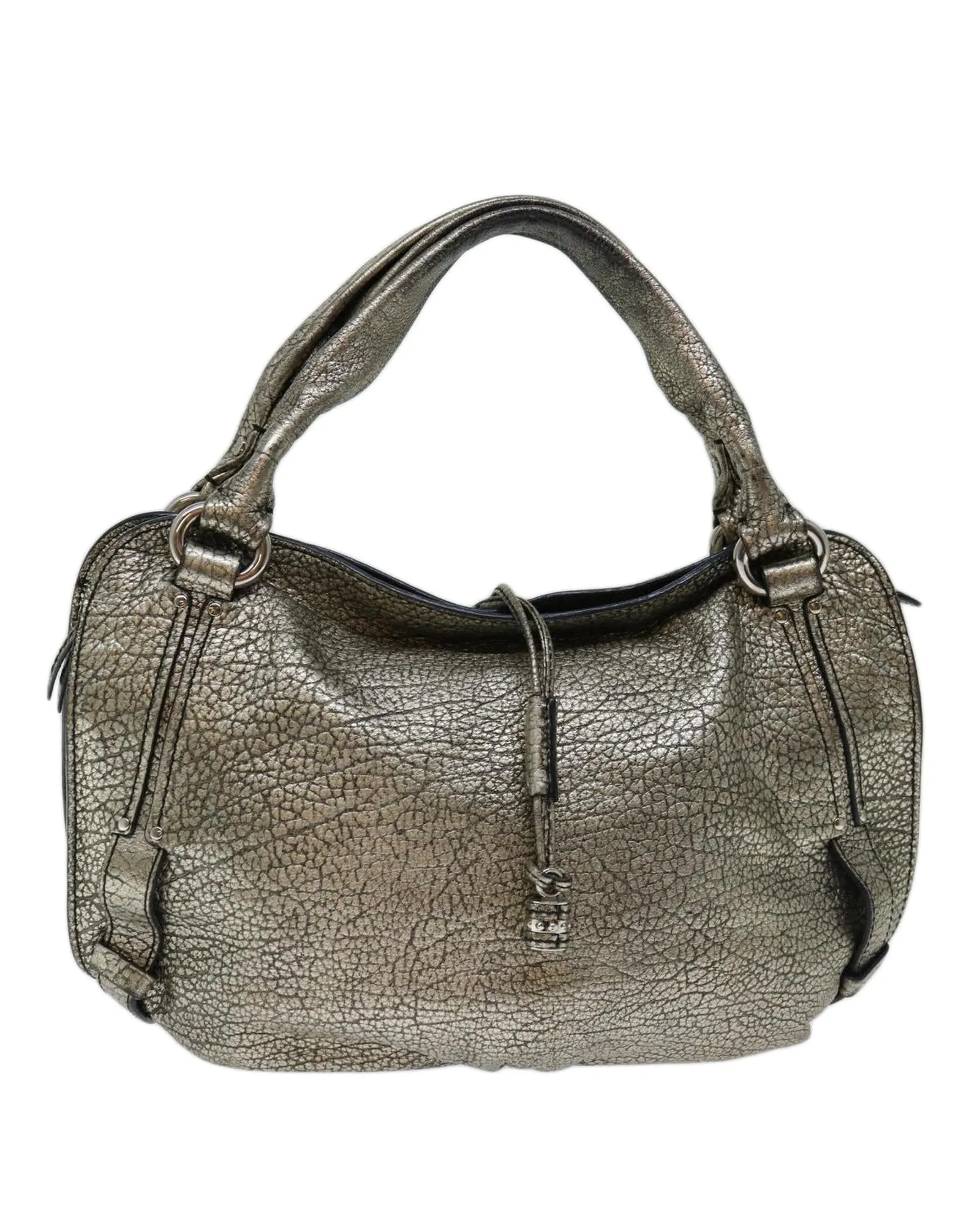 Gold Leather Hand Bag - Authentic Celine Design