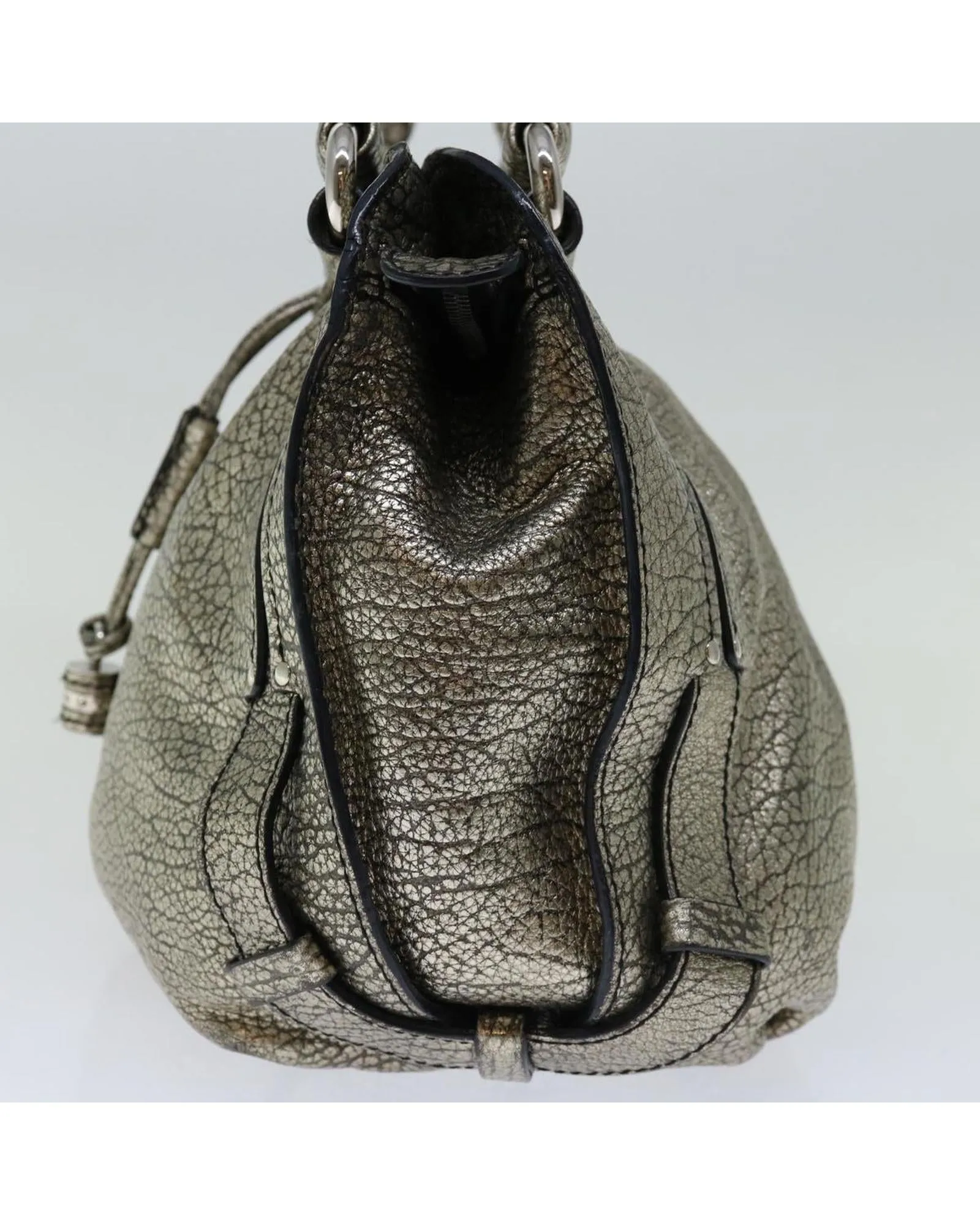 Gold Leather Hand Bag - Authentic Celine Design
