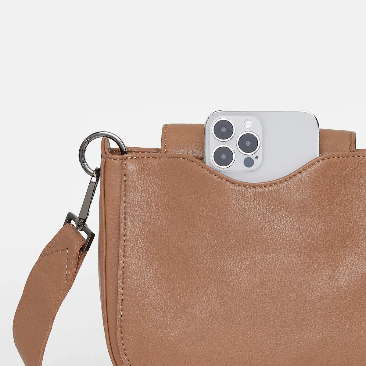 Hammitt Kayce Saddle Bag in Biscotti/Gunmetal