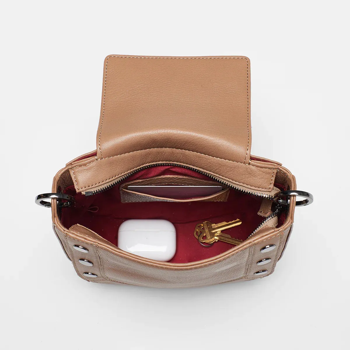 Hammitt Kayce Saddle Bag in Biscotti/Gunmetal