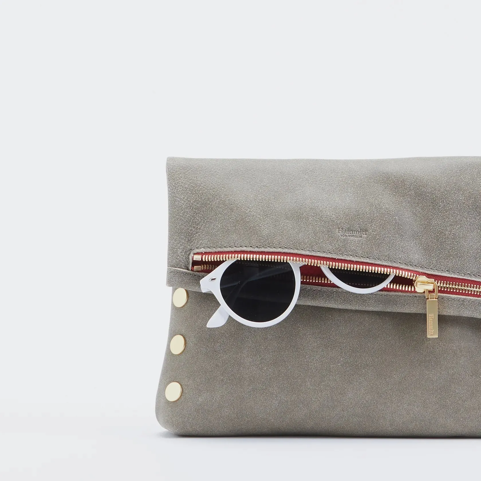 Hammitt VIP Medium Crossbody Clutch in Pew Brushed Gold