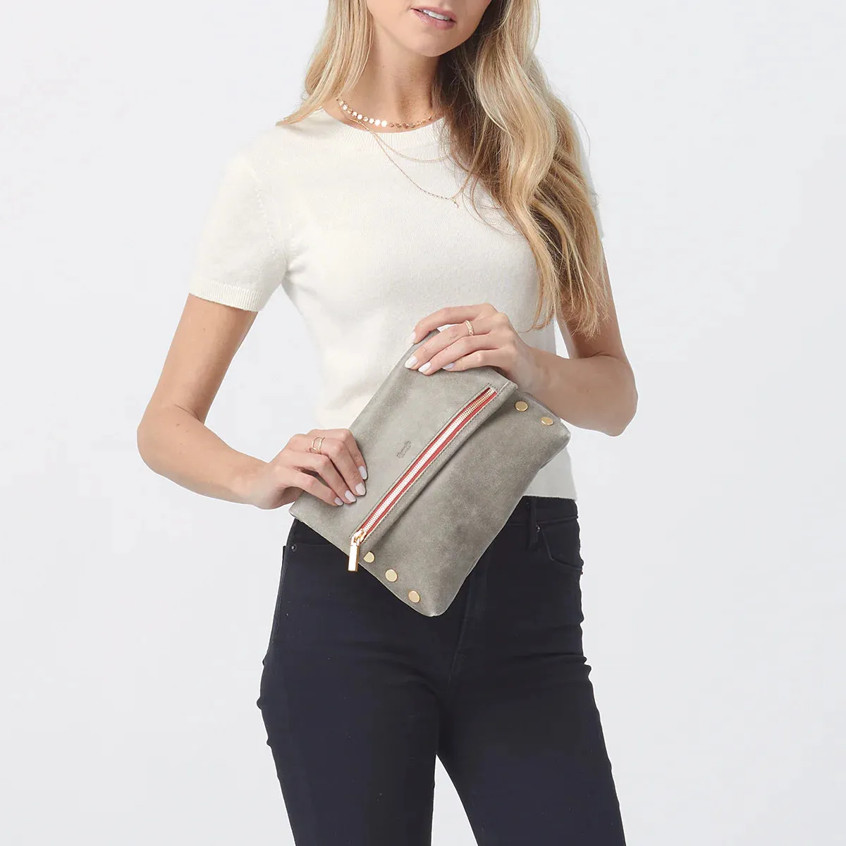 Hammitt VIP Medium Crossbody Clutch in Pew Brushed Gold