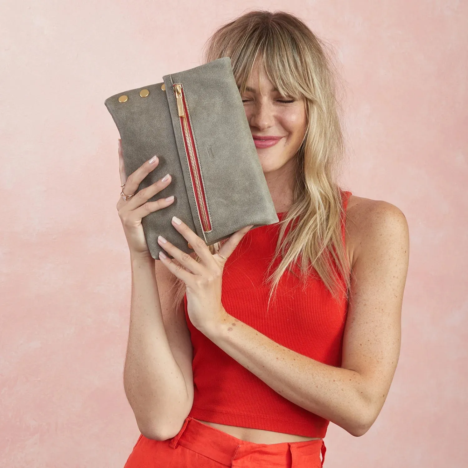 Hammitt VIP Medium Crossbody Clutch in Pew Brushed Gold