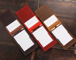 Handmade Leather Yardage Book Cover, Leather Golf Scorecard Holder