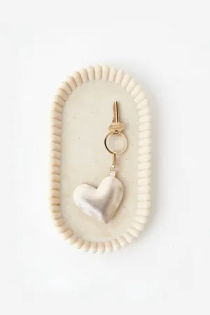 Heart Keyring Soft Leather Gold