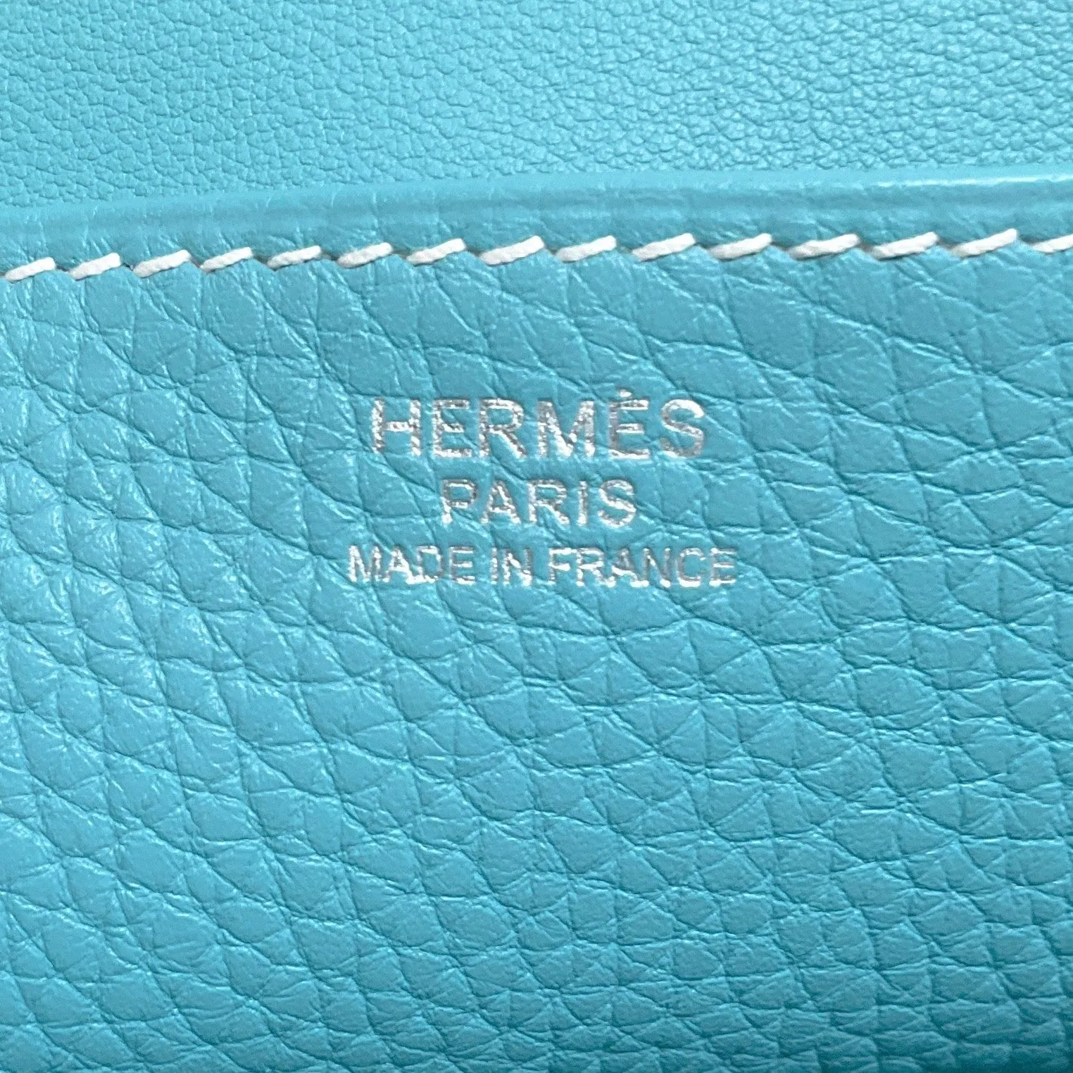 Hermes Hazlan 31 GM Handbag in Blue Clemence Leather