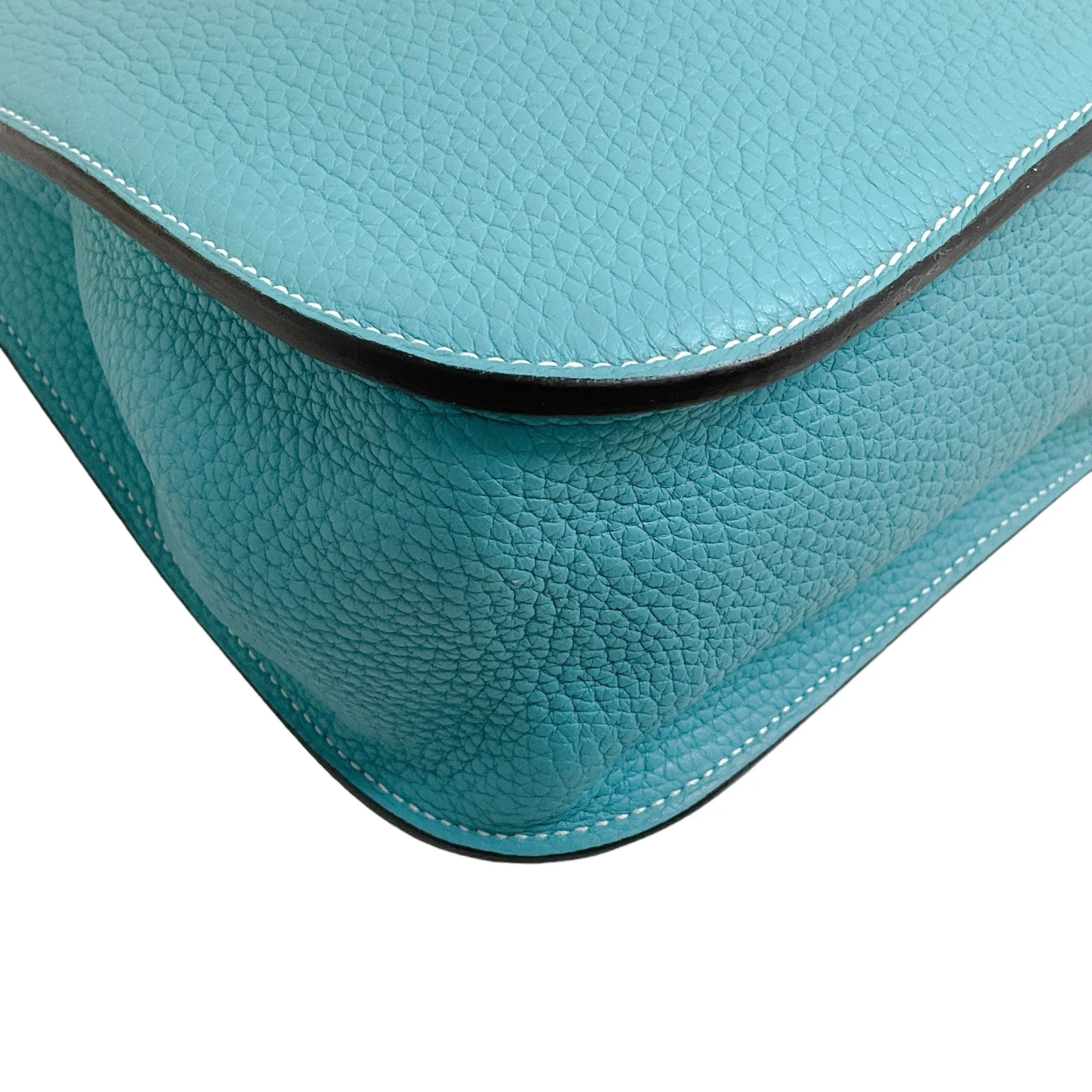 Hermes Hazlan 31 GM Handbag in Blue Clemence Leather
