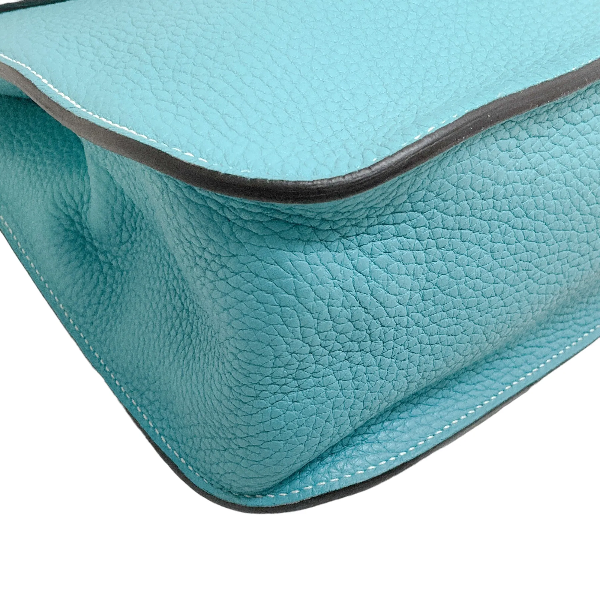 Hermes Hazlan 31 GM Handbag in Blue Clemence Leather