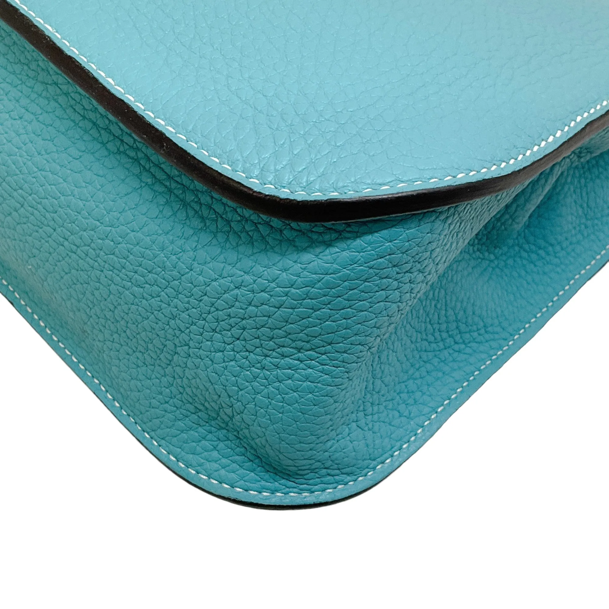 Hermes Hazlan 31 GM Handbag in Blue Clemence Leather