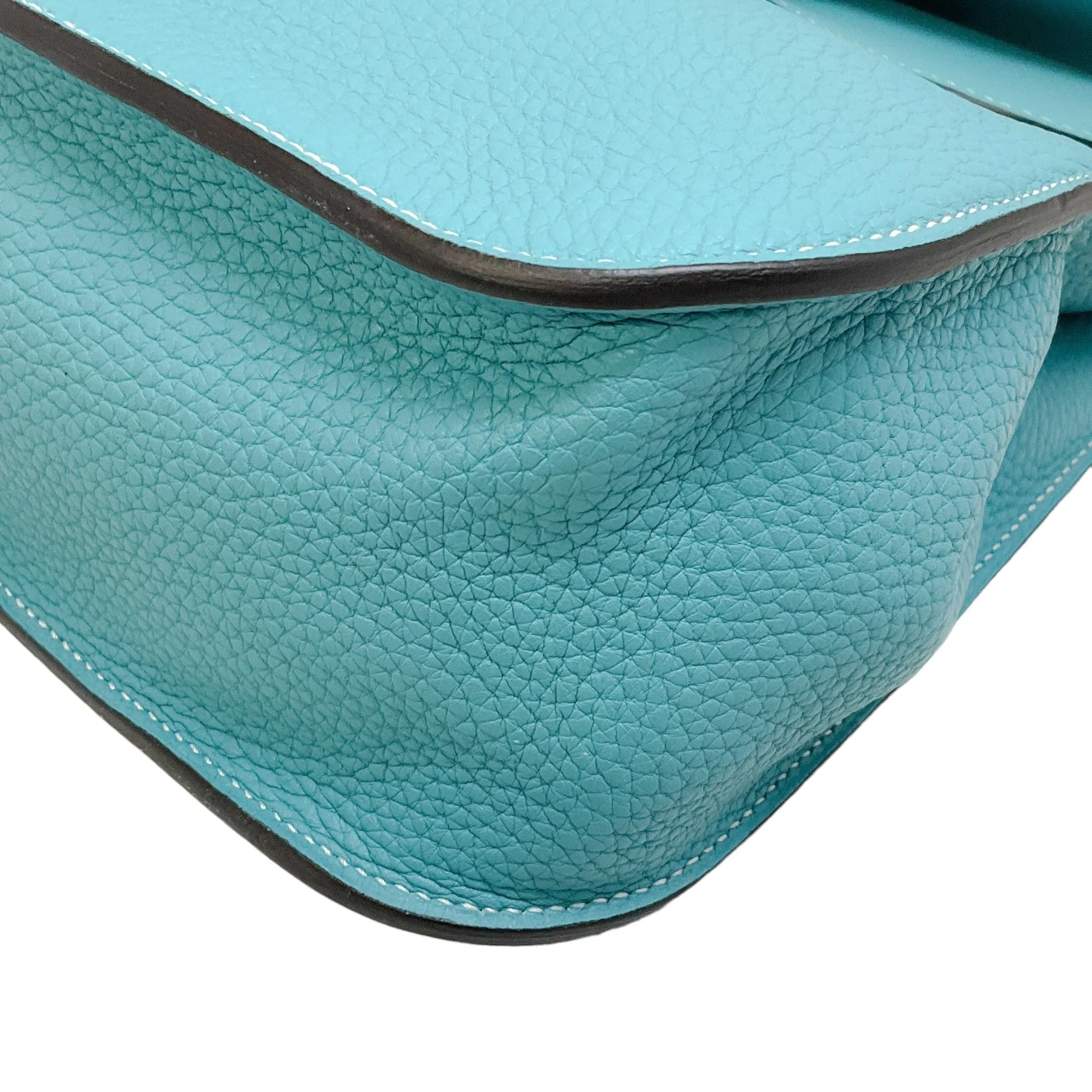 Hermes Hazlan 31 GM Handbag in Blue Clemence Leather