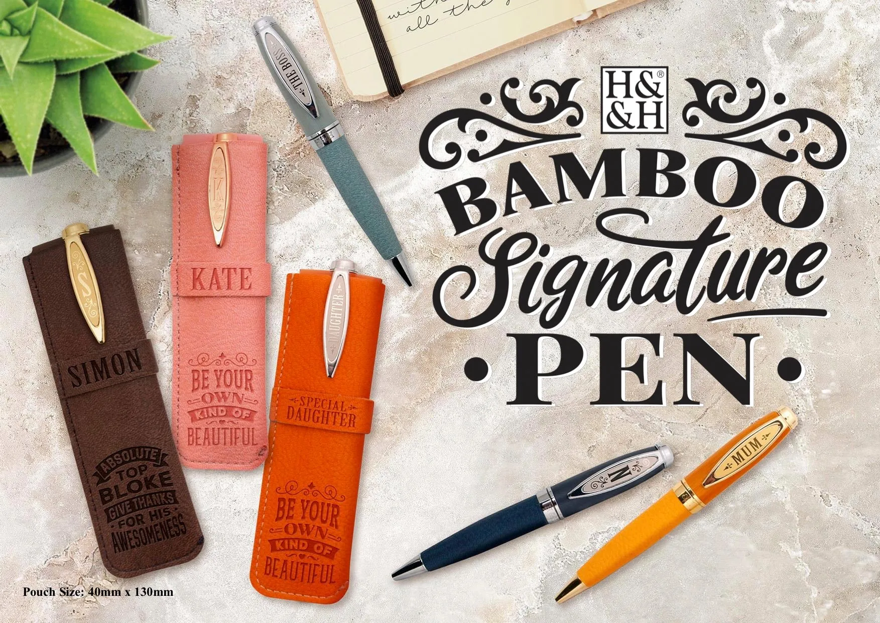 History & Heraldry Personalised Bamboo Signature Pens - Nicola