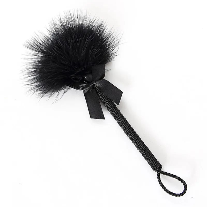 Interactive Leather Feather Cat Teaser Stick P-5014 - Durable Pet Play Accessory