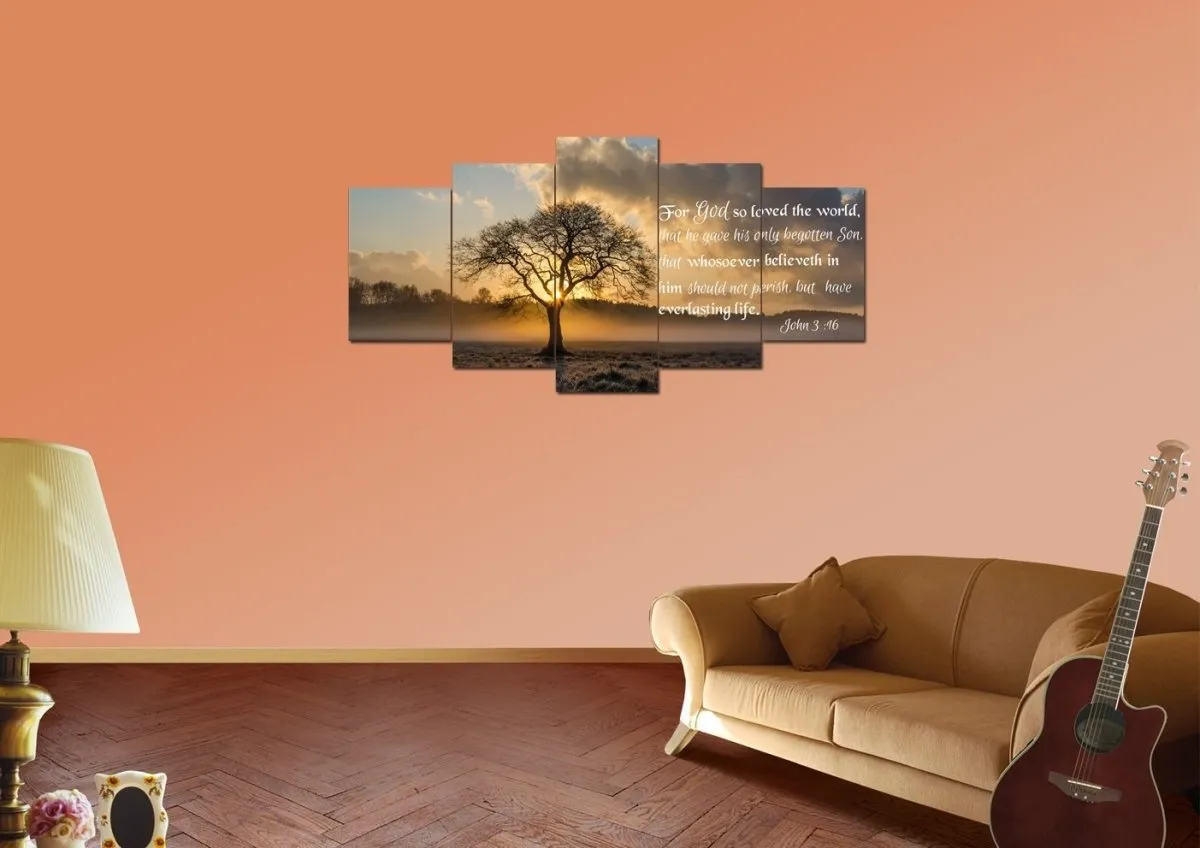 John 316 Kjv #11 Bible Verse Canvas Wall Art - Christian Canvas Wall Art