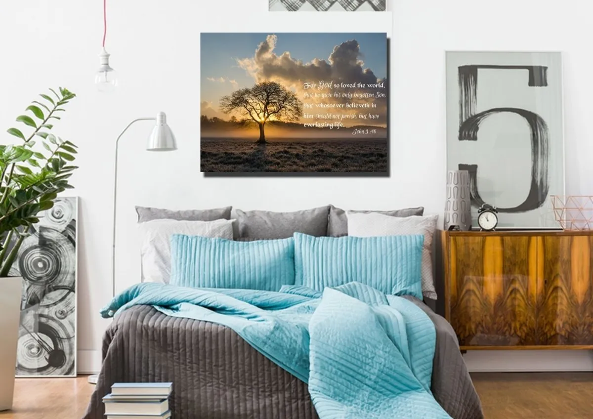 John 316 Kjv #11 Bible Verse Canvas Wall Art - Christian Canvas Wall Art