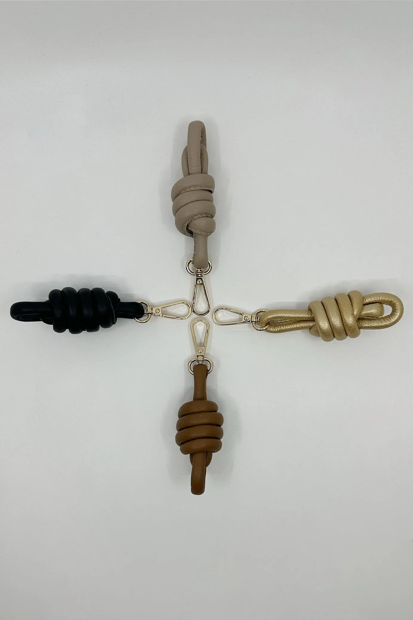 Knot Keyring Soft Leather Nude